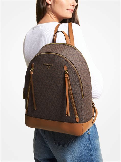 michael kors brooklyn large logo|michael kors brooklyn leather backpack.